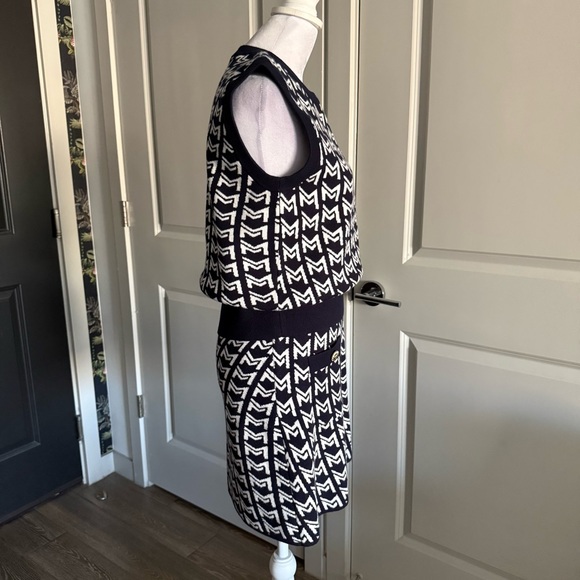 NWT Maje Navy and White Matching M-Knit Sweater Vest and Skirt Set Size M - Picture 2 of 7